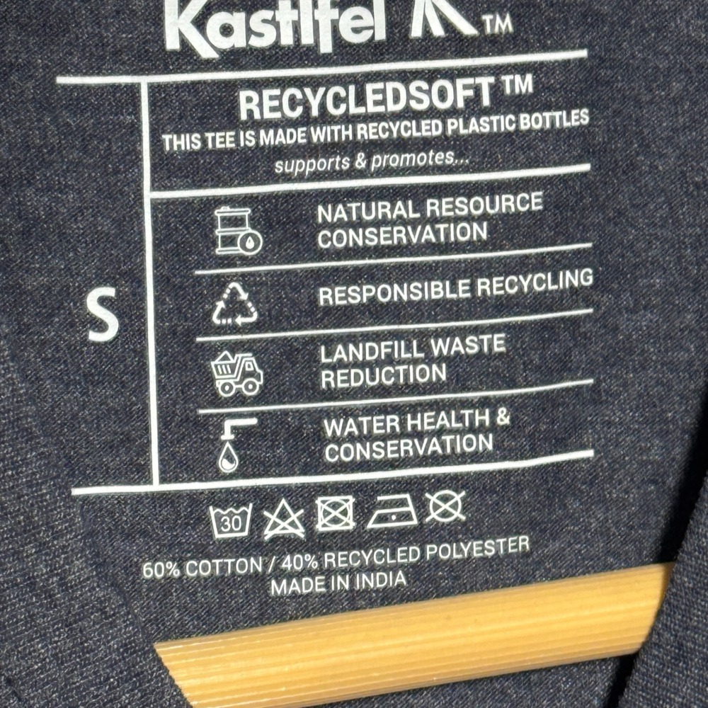 Kastlfel Castoro Graphic T-Shirt Mens‎ Small Blue Stripe RecycledSoft Navy Tee - Picture 2 of 6